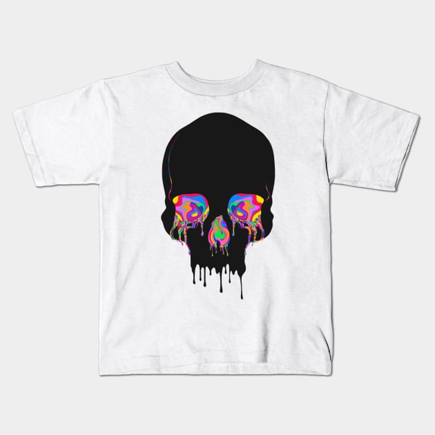 Psychedelic Skull Kids T-Shirt by Cheerhio